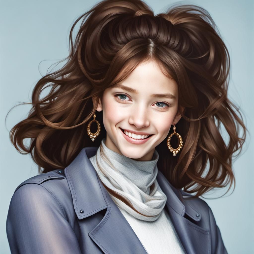 Smiling Girl Portrait in Professional Photography Style