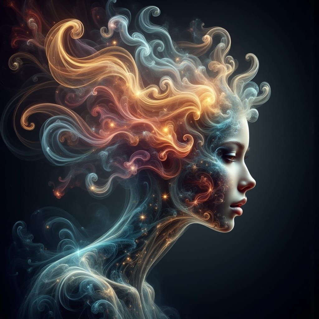 Celestial Goddess of Creation in Ethereal Splendor