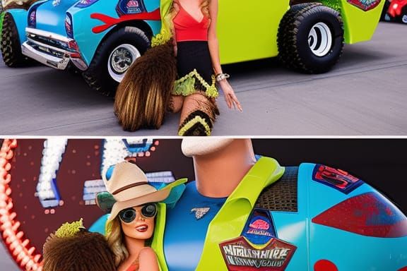 Mystery Machine as a Monster Truck Girl