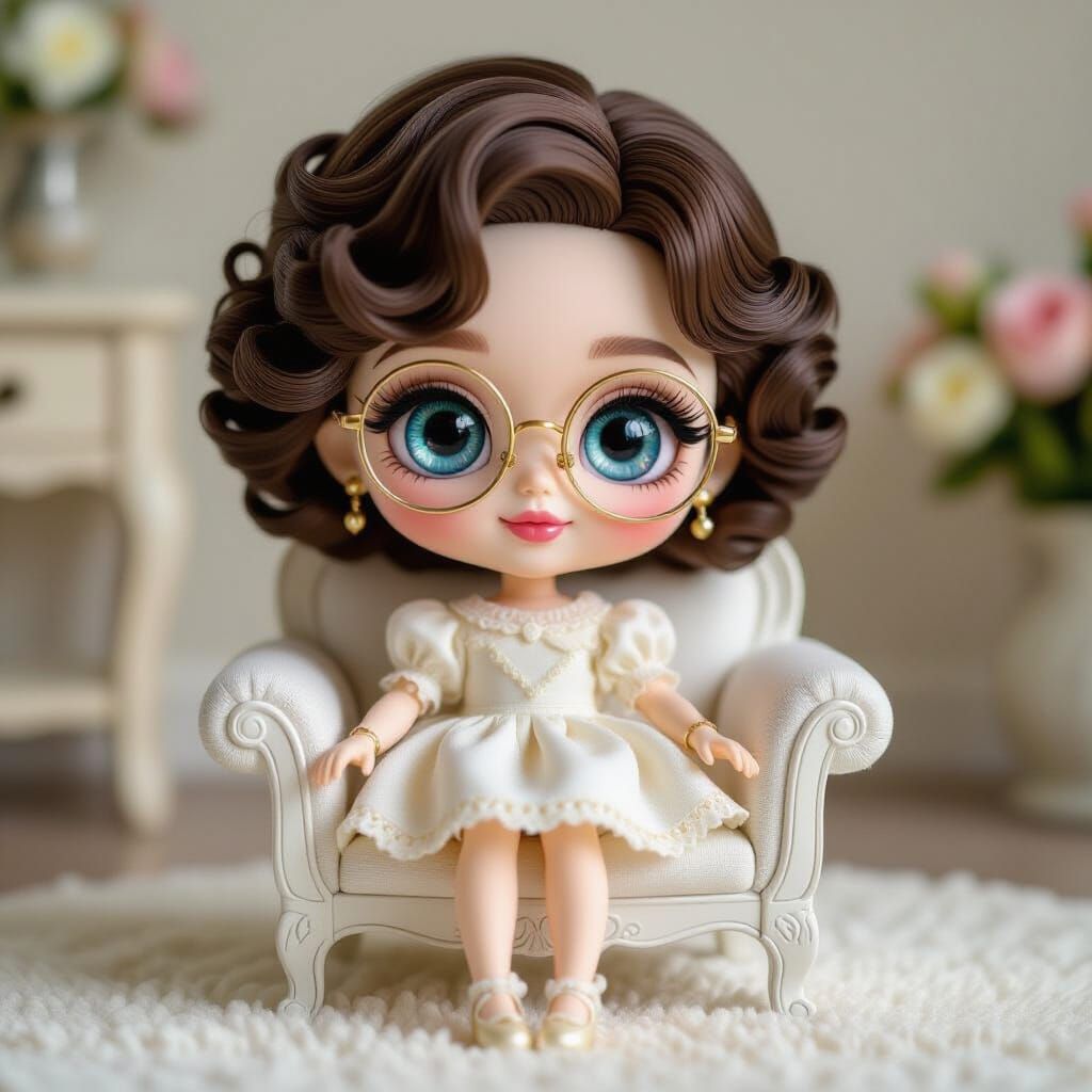 Chibi Artist Doll in Couture Fashion