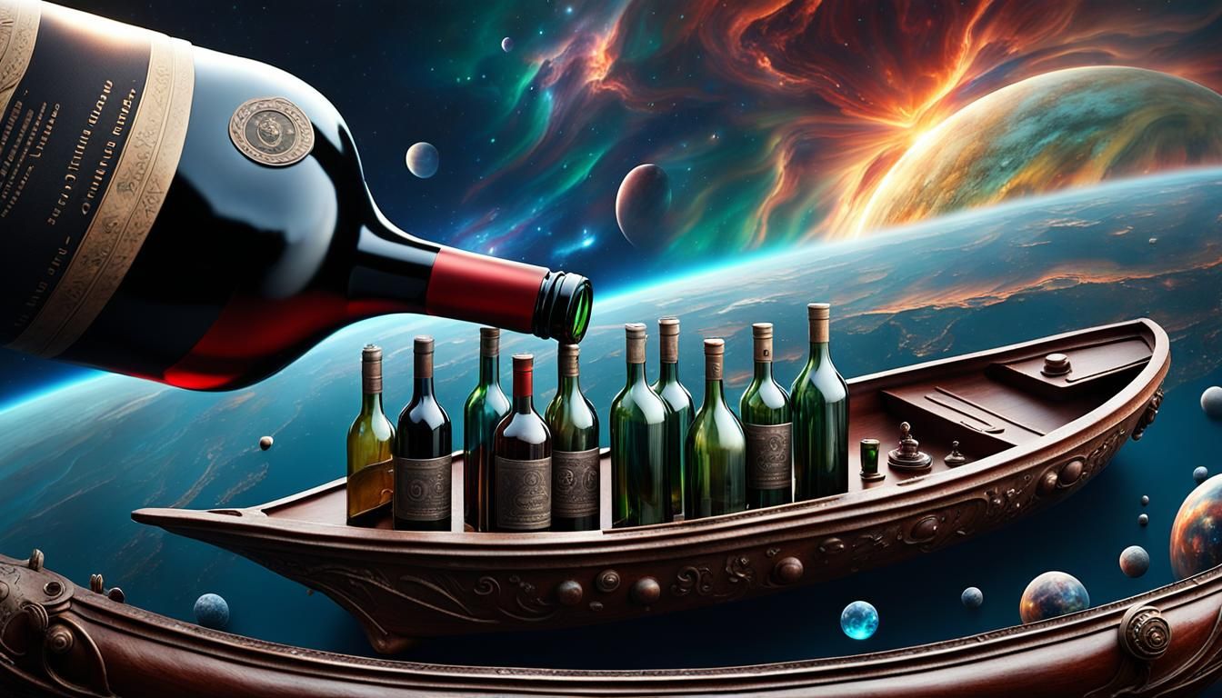 Alien Hand Cradling Boat in Bottle