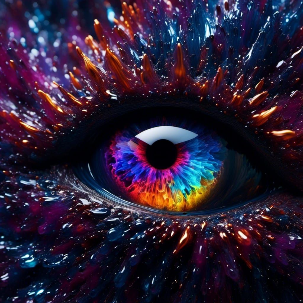 Holographic Crystal Dragon Eye with Galaxy Colors