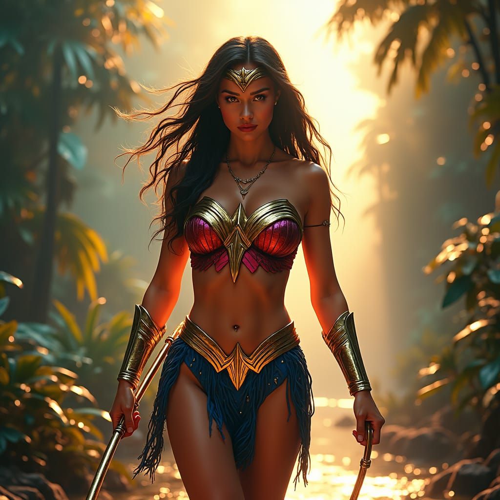 Wonder Woman in Mystical Rainforest Bikini
