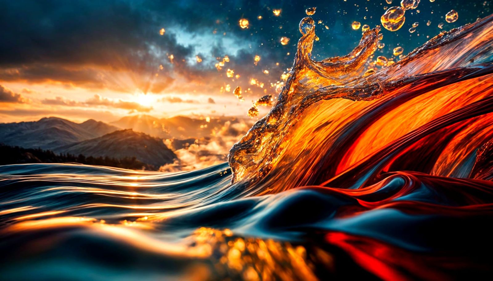 Surreal Waves in Dynamic Double Exposure