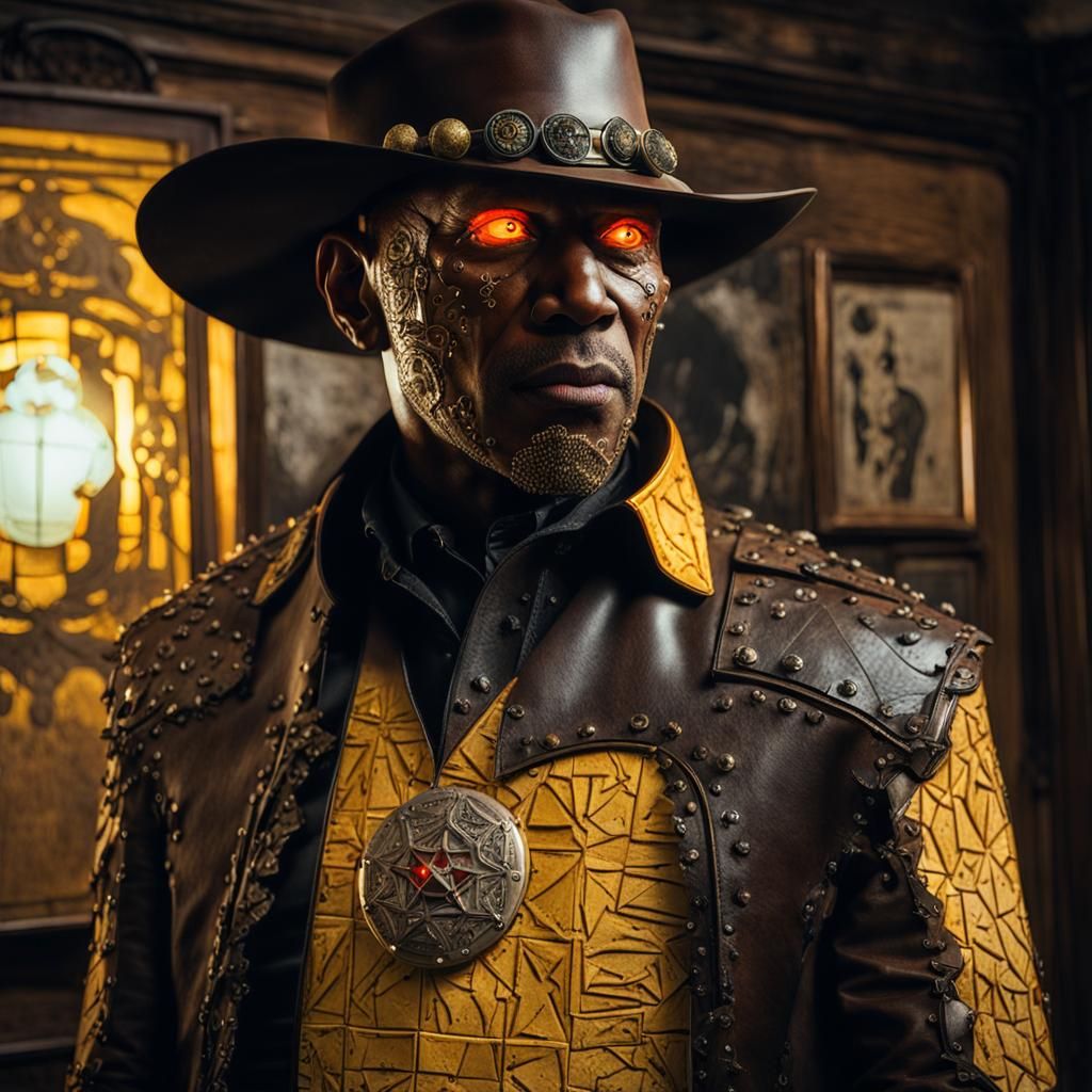 Western Hellraiser: Pinhead in a Fiery Saloon