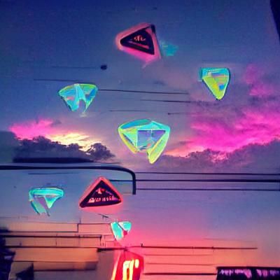 Neon Sky Filled with Sparkling Diamonds