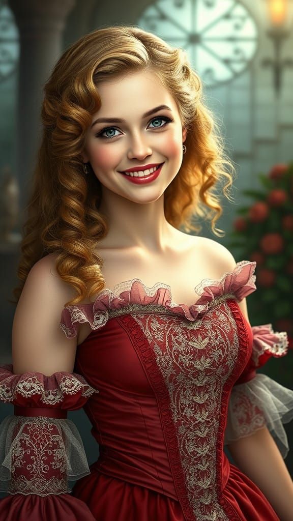 Romantic Gothic Countess in Victorian Era Elegance