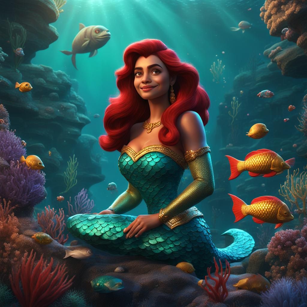 Mexican Ariel: Hyperrealistic Disney Mermaid Art