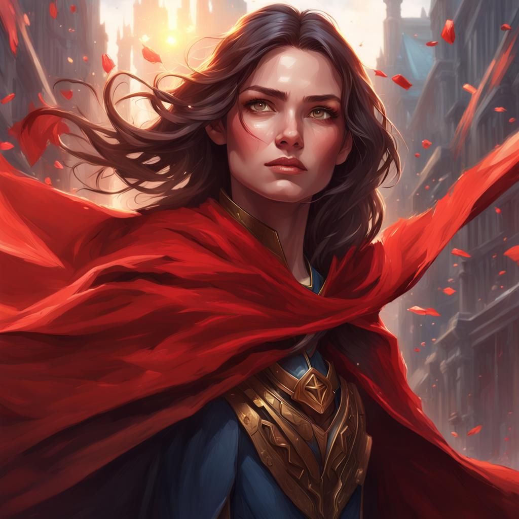 Girl with Red Cape Using Magical Powers
