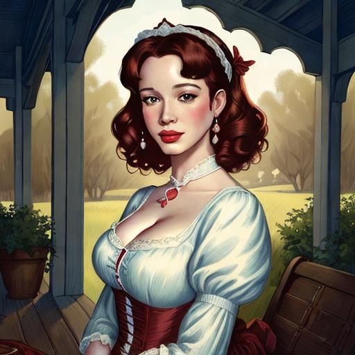 Scarlett O'Hara Portrait in Southern Setting