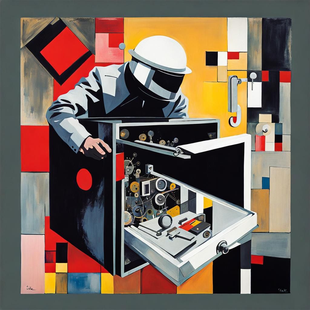 Whimsical Burglar Opens Safe in Surrealist Style