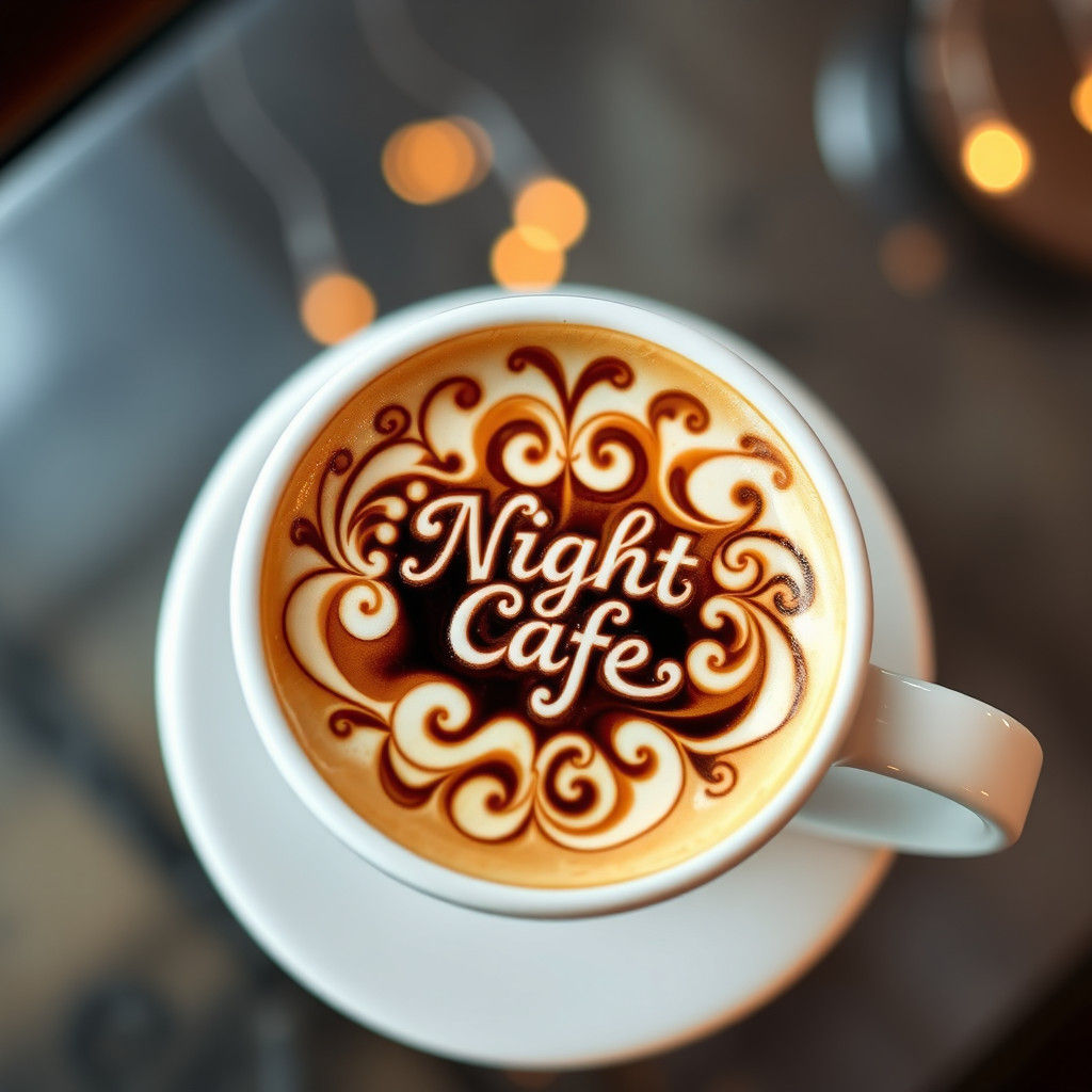 Ornate Latte Art Design in a Ceramic Cup