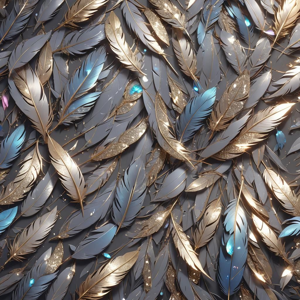 Sparkling Feathers in Detailed 3D Anime Art