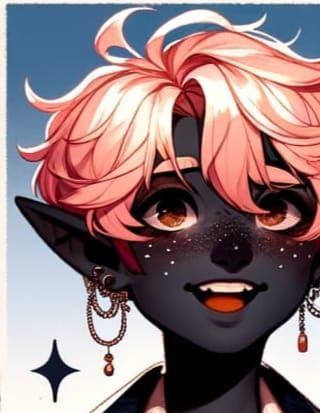 Vibrant Pirate Drow Boy Delights in Play with Plush Horse