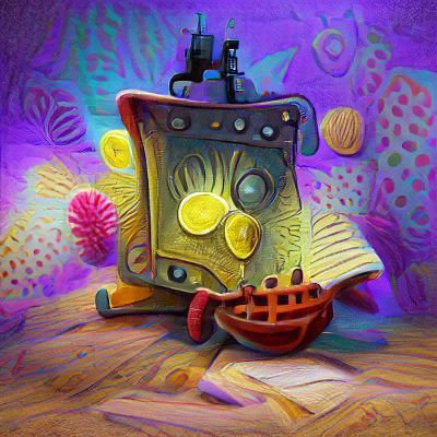 Steampunk Cartoon Character in Volumetric Lighting