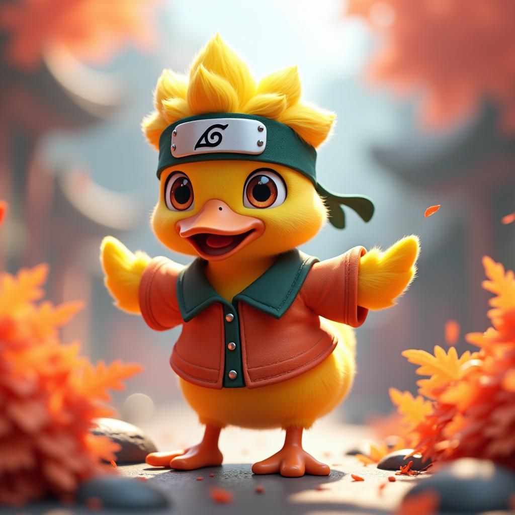 Anime Duck as Naruto Character in 3D
