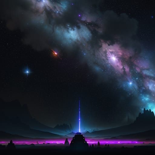 Epic Sci-Fi Space Station Through Nebula