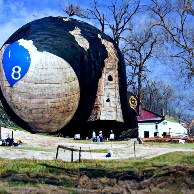 Eight Ball in Renaissance Folk Art Style