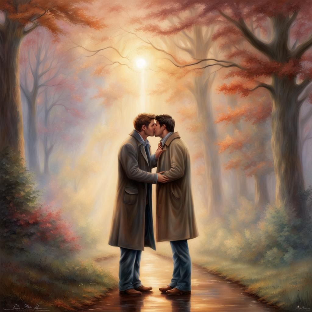 Dean Winchester and Castiel: Ethereal Kiss