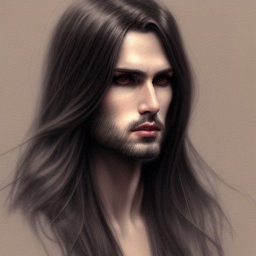 Handsome Man with Long Hair: Fairycore Art