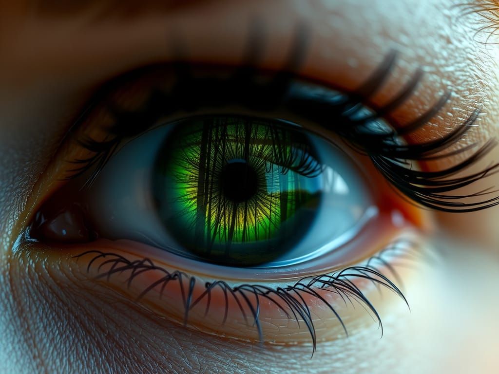 Mystical Forest in a Green Eye