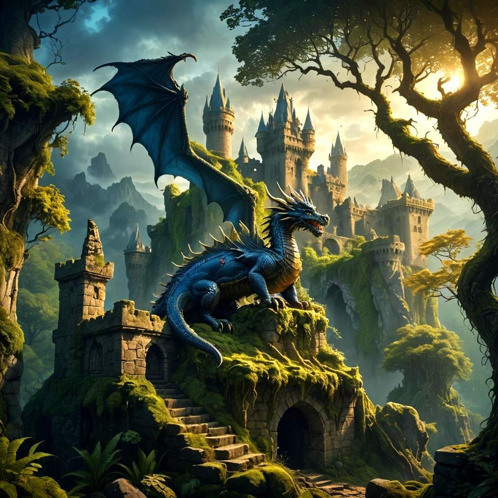 Fantastical Dragon Concept Art in Deep Color