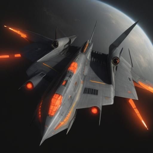 Kraken Starship in Dark Orange Chrome: 3D Render