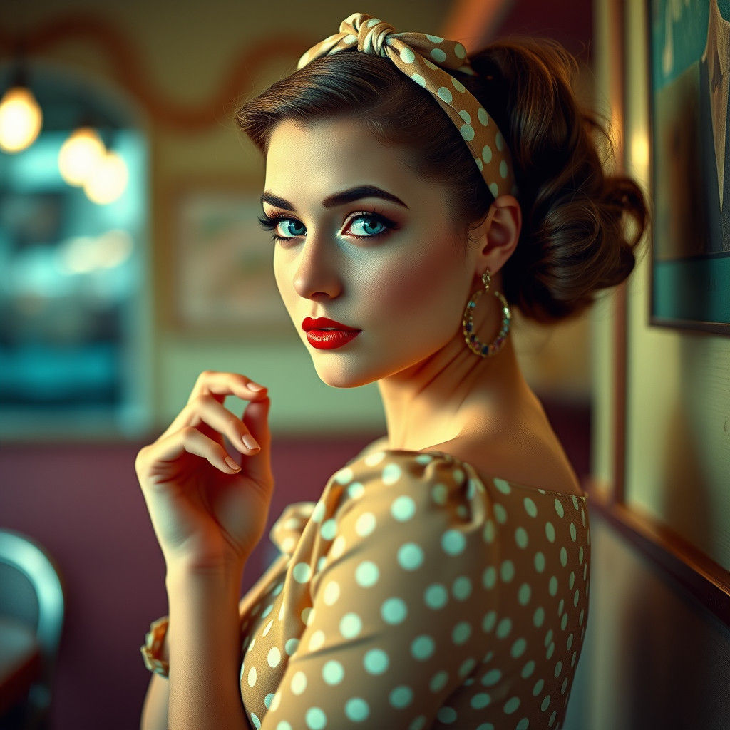 Vintage Pin-Up Girl in Cinematic Style