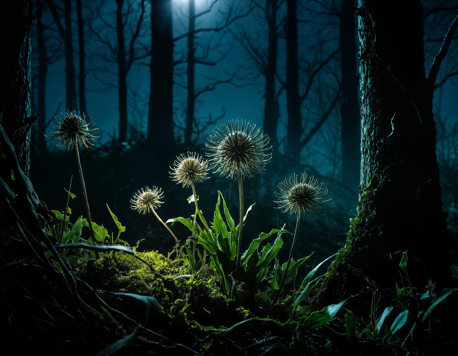 Ominous Blight Under Cold Moonlight