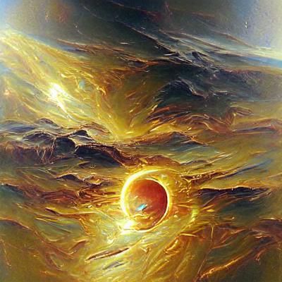 Radiant Sun in Oil Painting Style