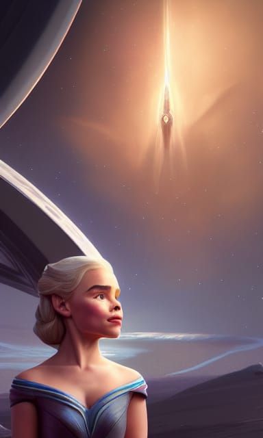 Emilia Clarke as Starfleet Officer: Pixar-Style 3D Art