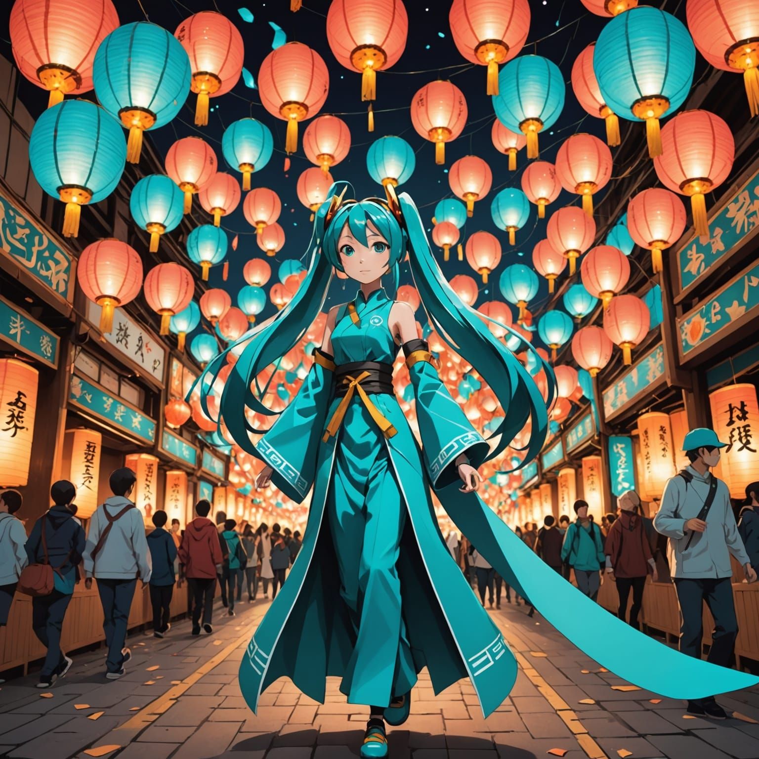 Hatsune Miku at Lantern Festival as Priestess