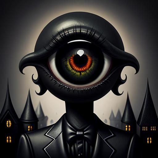 Eyeball in Tuxedo: A Surreal 3D Urban Portrait