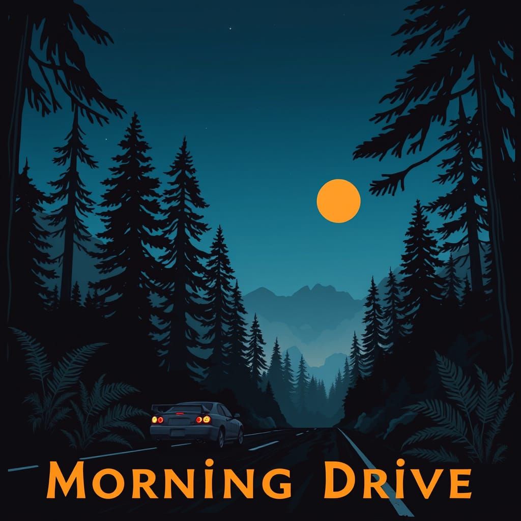 Morning Drive: Illustrated Playlist Cover Art