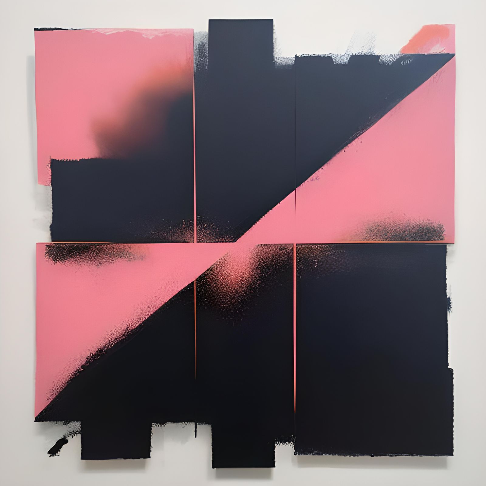 Abstract Minimalist Art: Orange and Blue Blocks