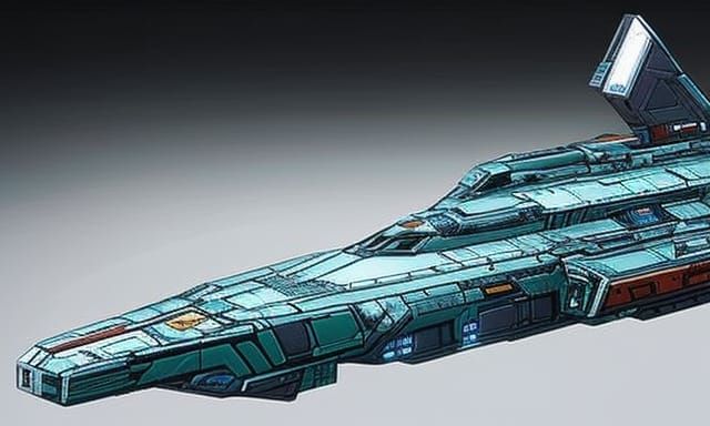Halo Inspired Warship in Deep Space, Digital Art