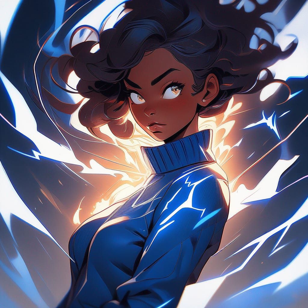 Lightning Woman in Electric Storm