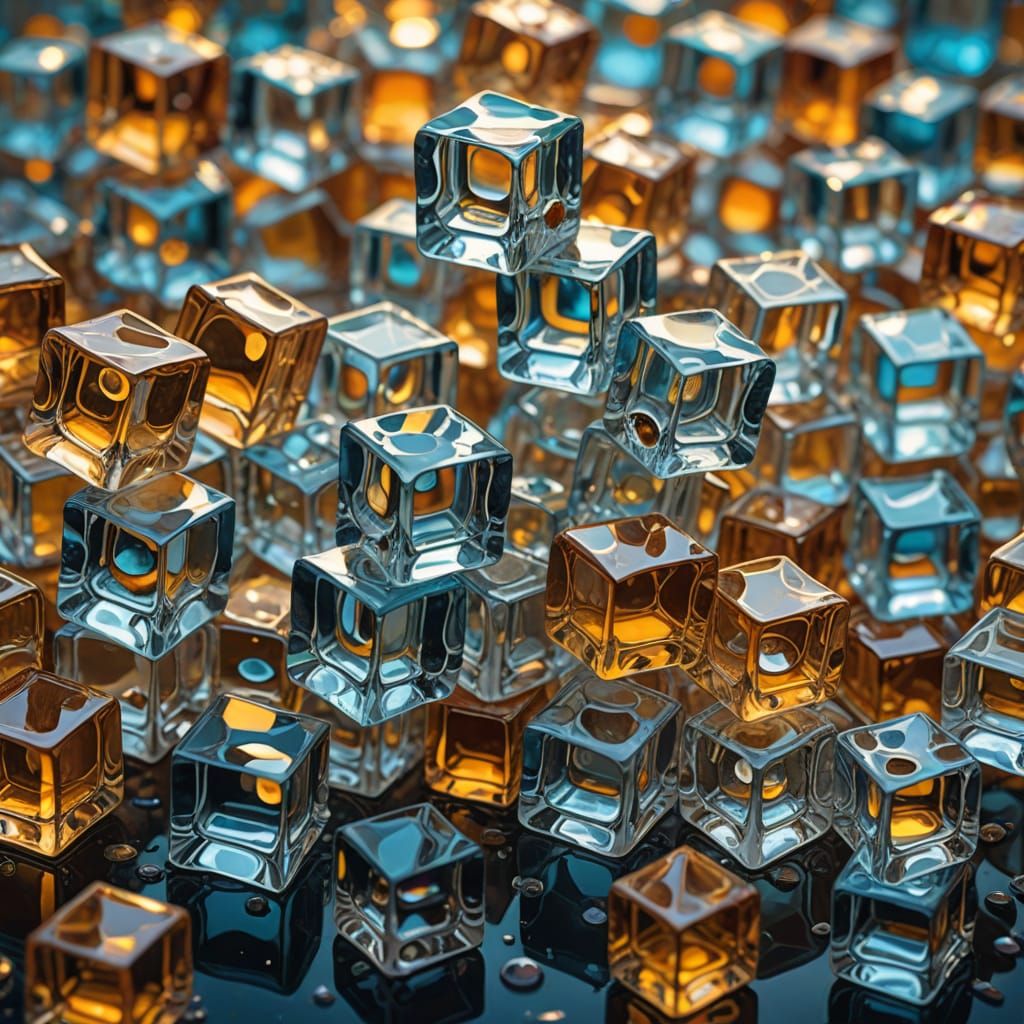 Refracted Light Through Glass: Surreal Oil Painting