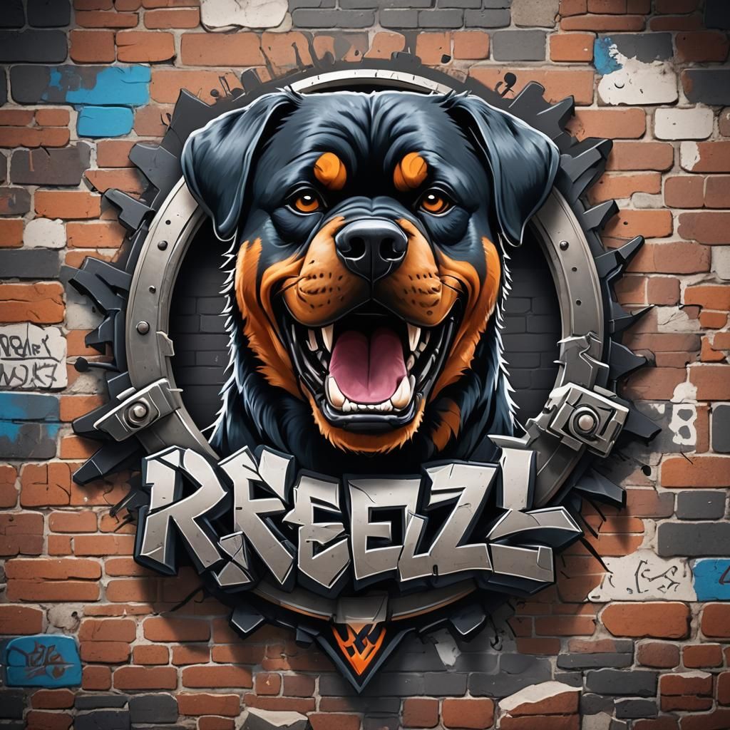 Graffiti Rottweiler Rock Band Logo in 3D