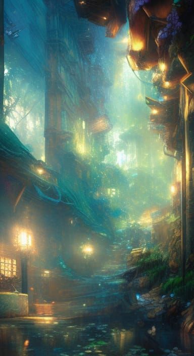 Anime Punk Rock Scene with Intricate Details