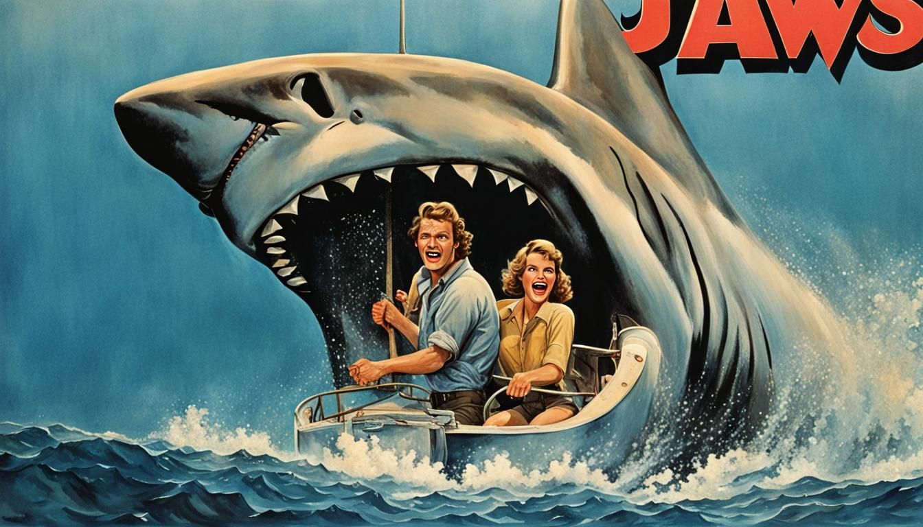 Jaws Eating People Poster 1