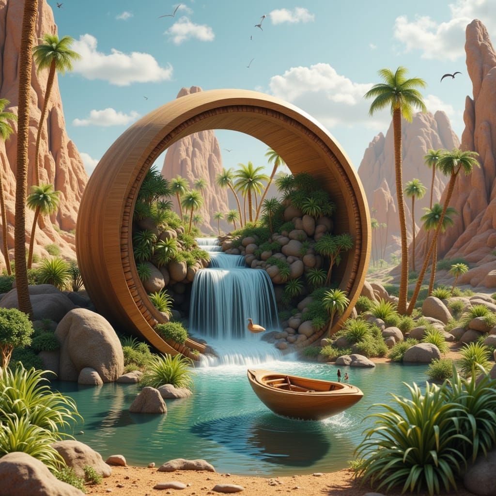 Oasis in a Magic 8-Ball: Desert Dreamscape