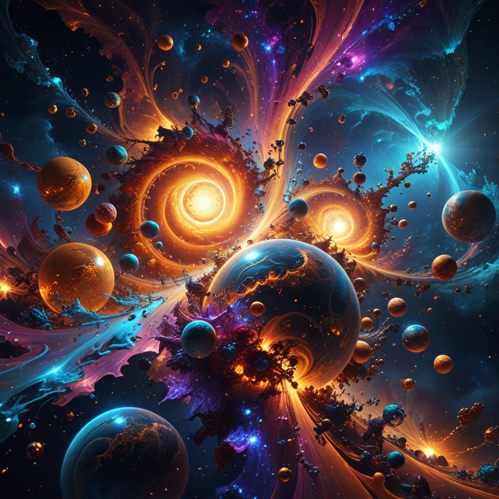 Cosmic Vortex in Vibrant Golden Light