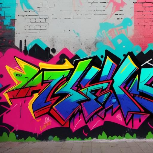 Vibrant Street Art Graffiti with Friends