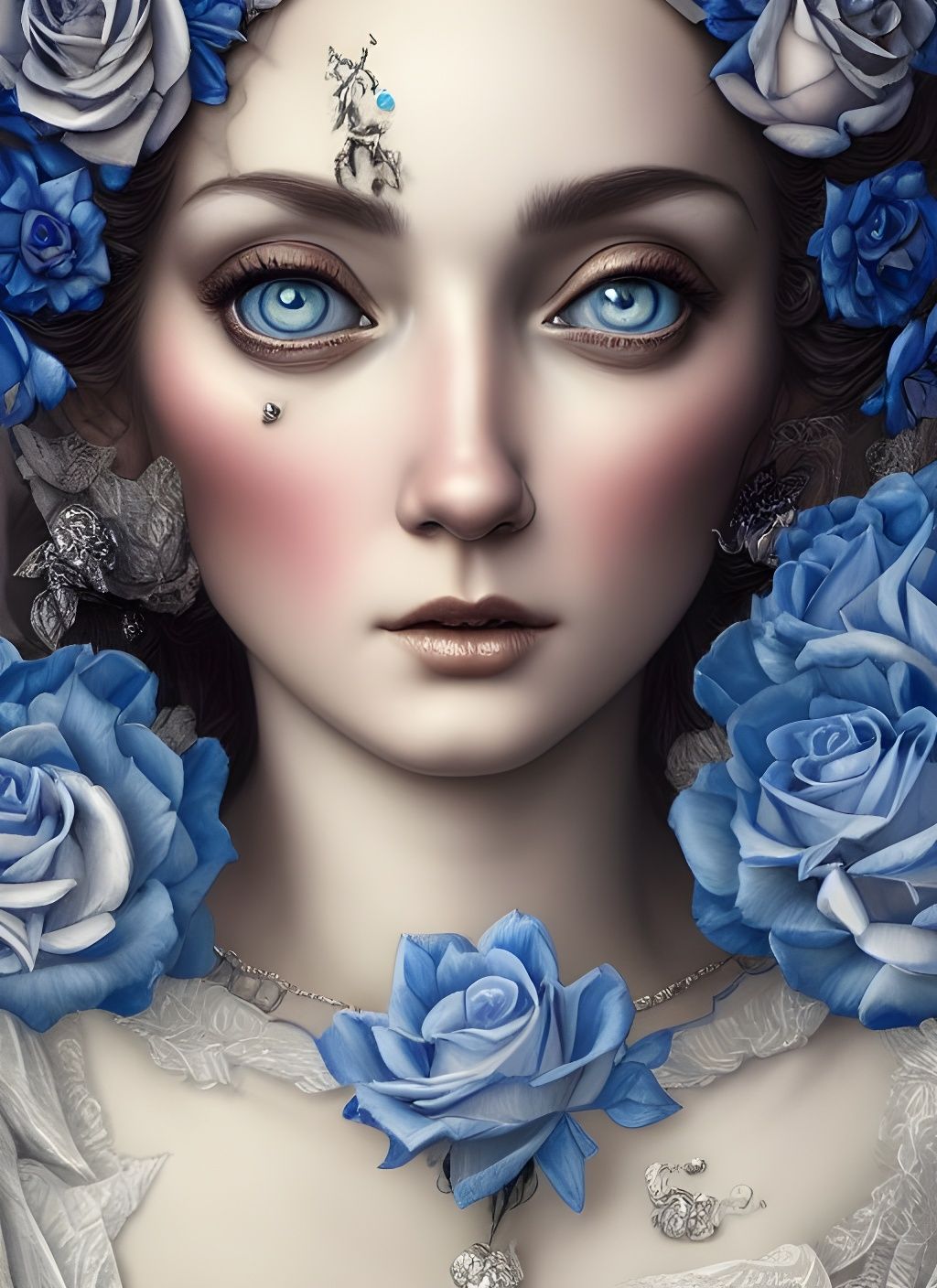 Lady of Blue Roses