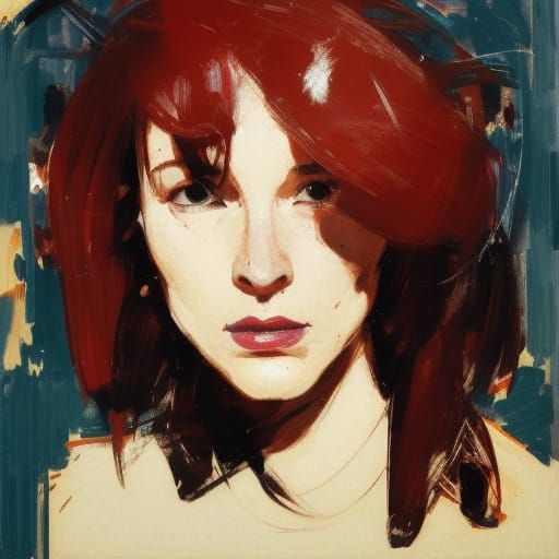 Black Widow Portrait in Modern Art Style
