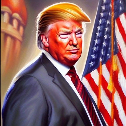 Buff Donald Trump as Oil Painting