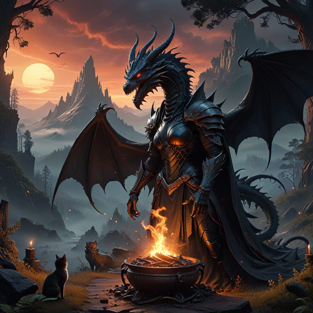 Ethereal Sorceress in Ancient, Mystical Landscape