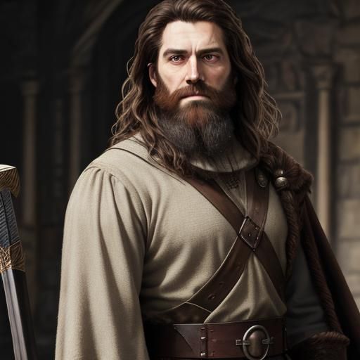 Robert the Bruce Portrait with Shield and Kilt