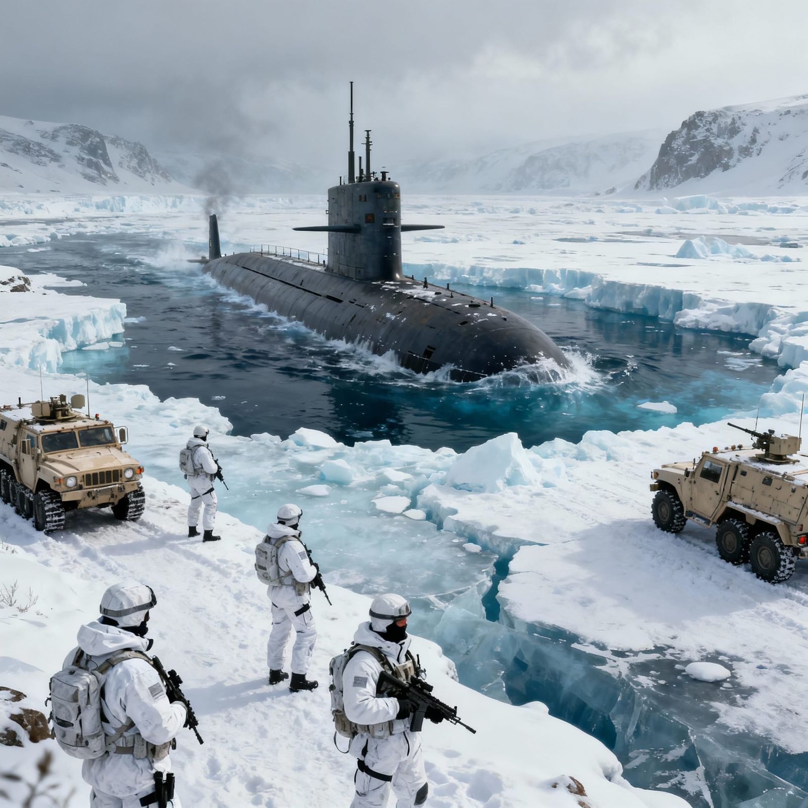 Arctic Submarine Resupply with Special Forces